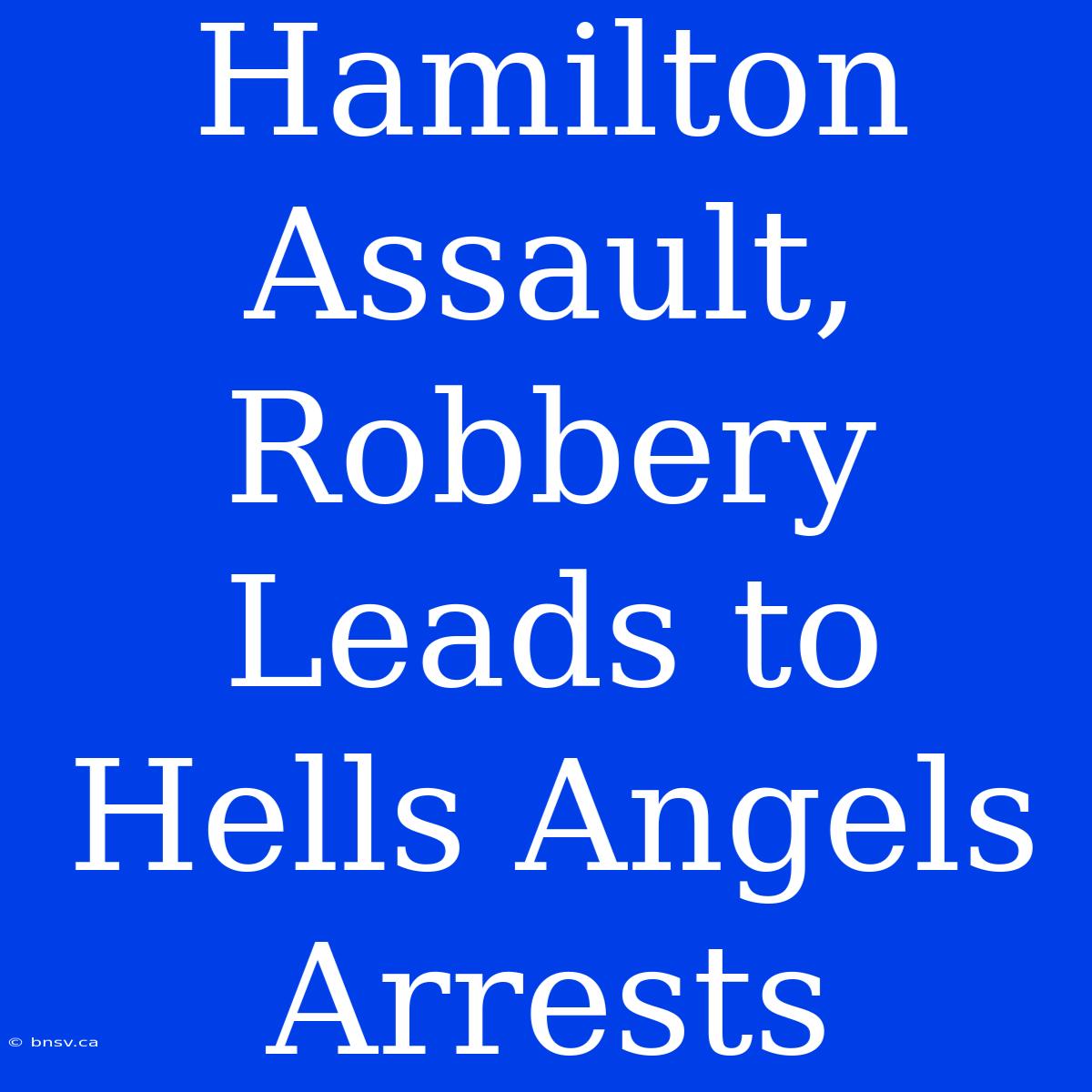 Hamilton Assault, Robbery Leads To Hells Angels Arrests