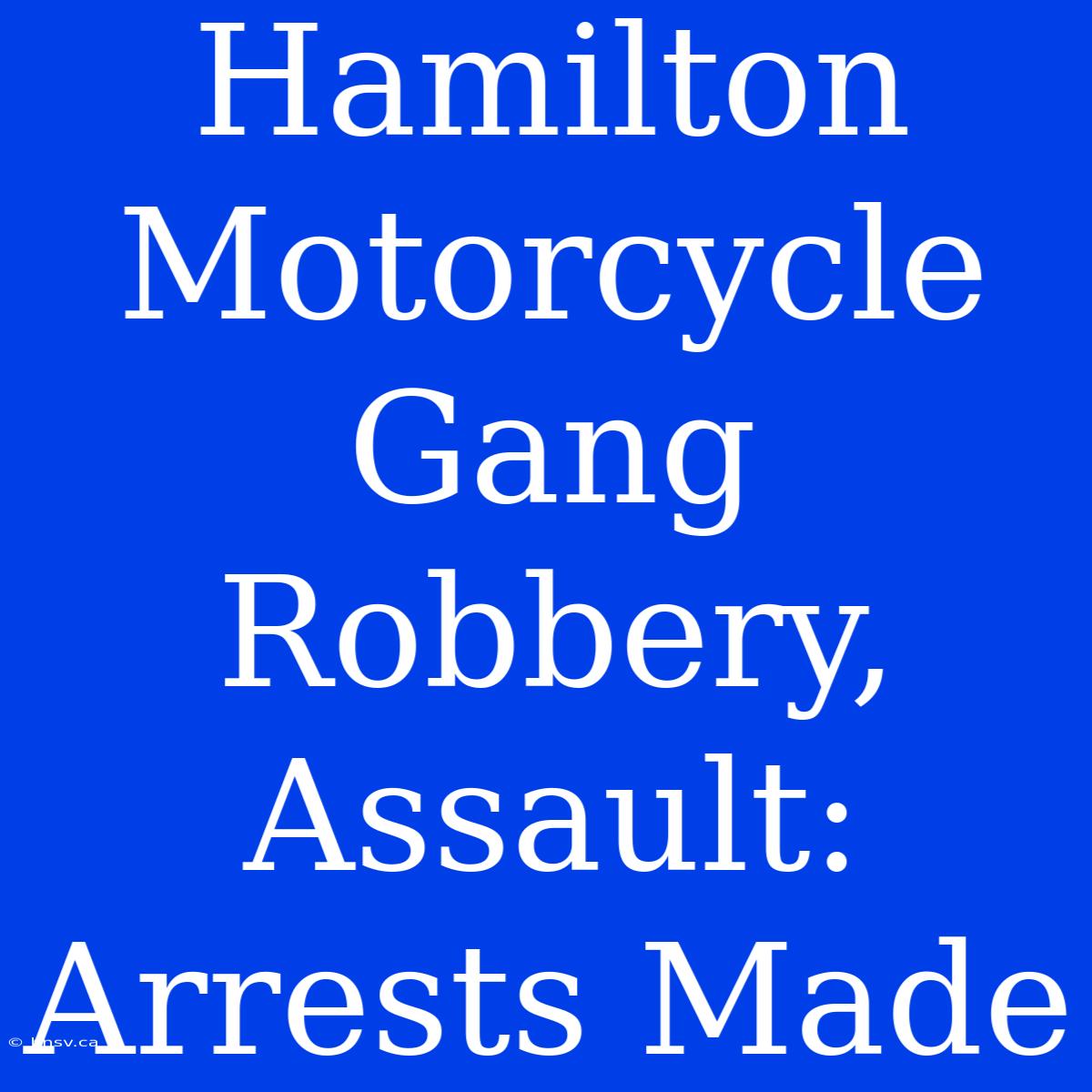 Hamilton Motorcycle Gang Robbery, Assault: Arrests Made