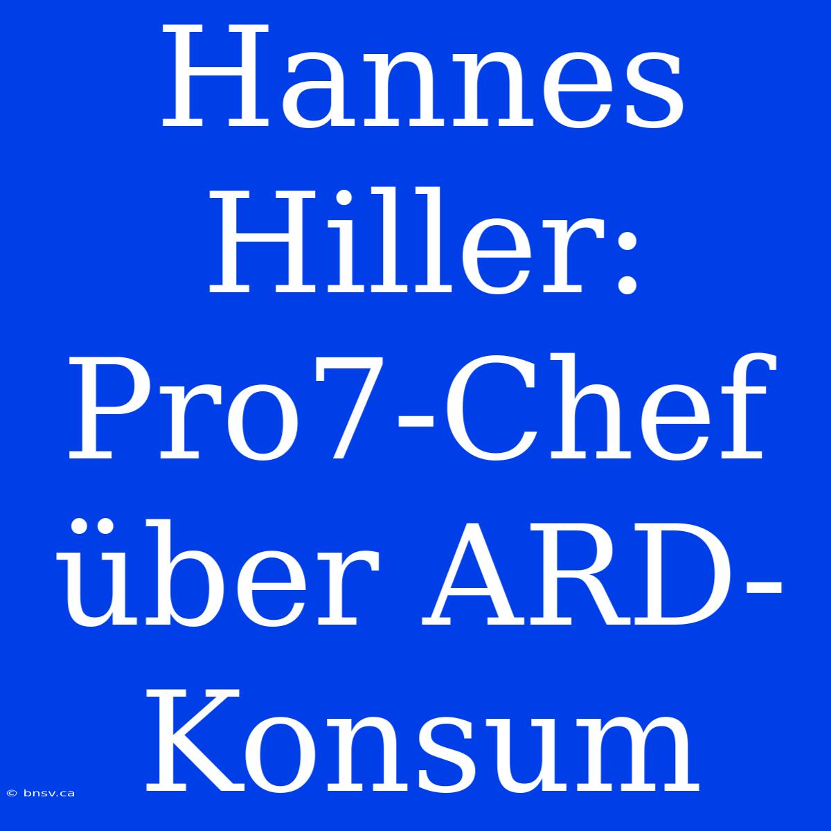 Hannes Hiller: Pro7-Chef Über ARD-Konsum