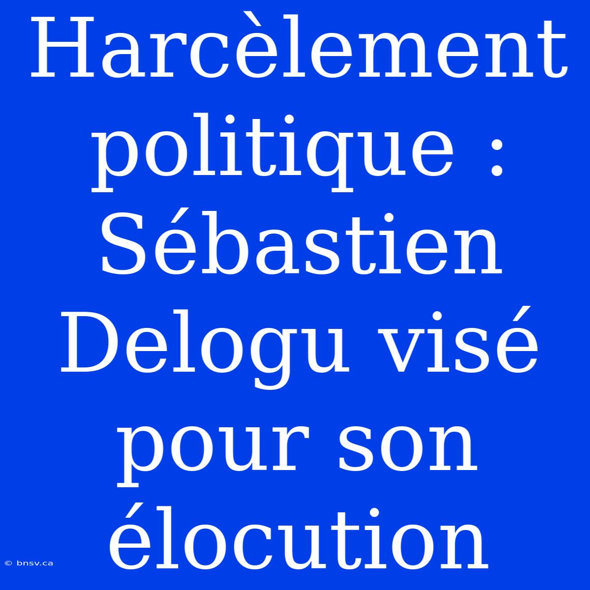 Harcèlement Politique : Sébastien Delogu Visé Pour Son Élocution