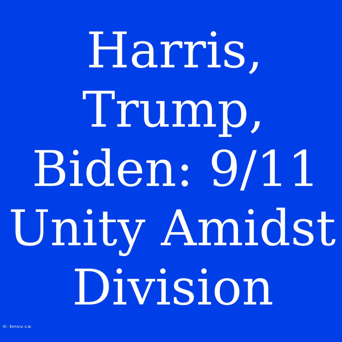 Harris, Trump, Biden: 9/11 Unity Amidst Division