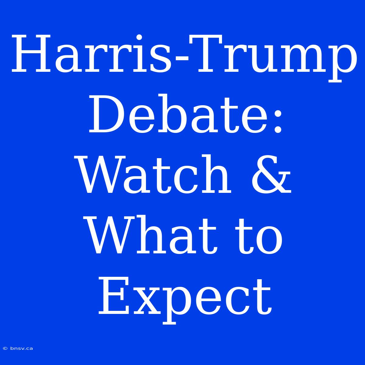 Harris-Trump Debate: Watch & What To Expect