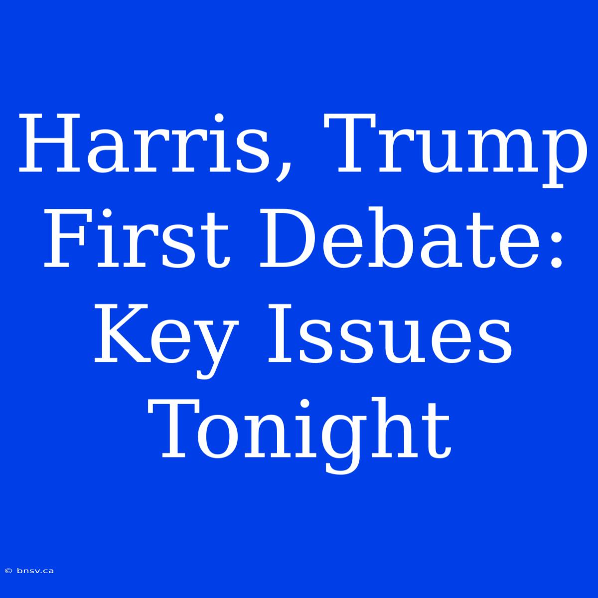 Harris, Trump First Debate: Key Issues Tonight