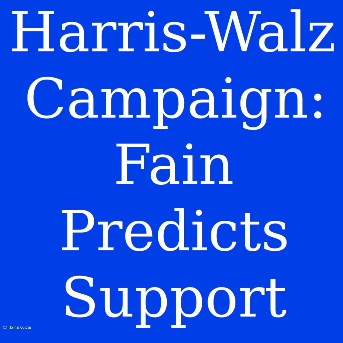 Harris-Walz Campaign: Fain Predicts Support