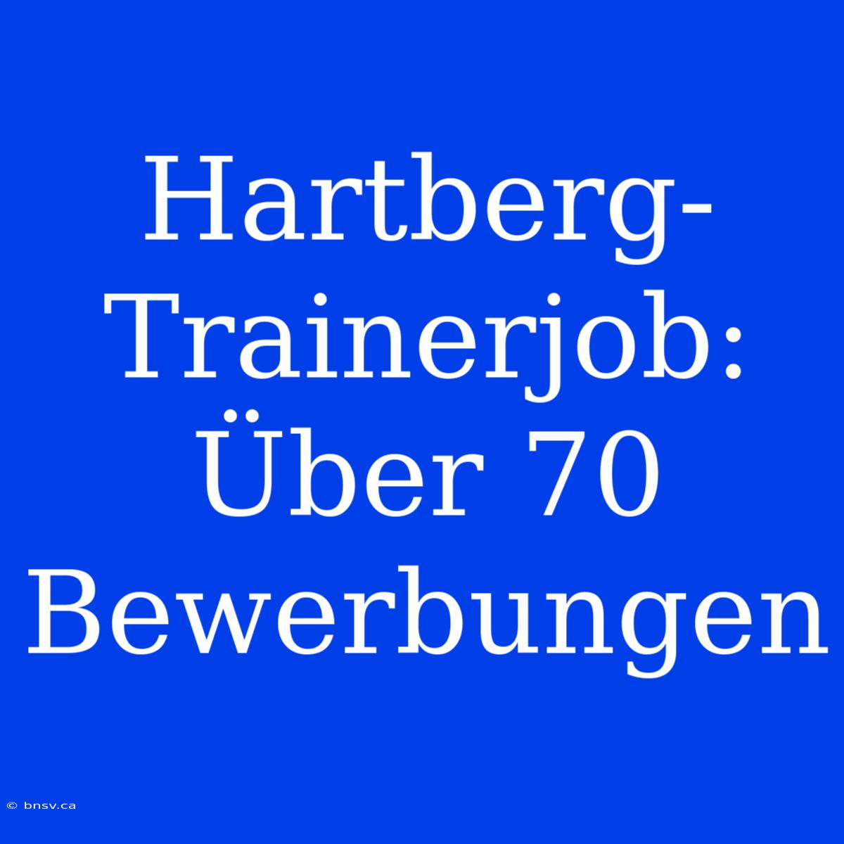 Hartberg-Trainerjob: Über 70 Bewerbungen