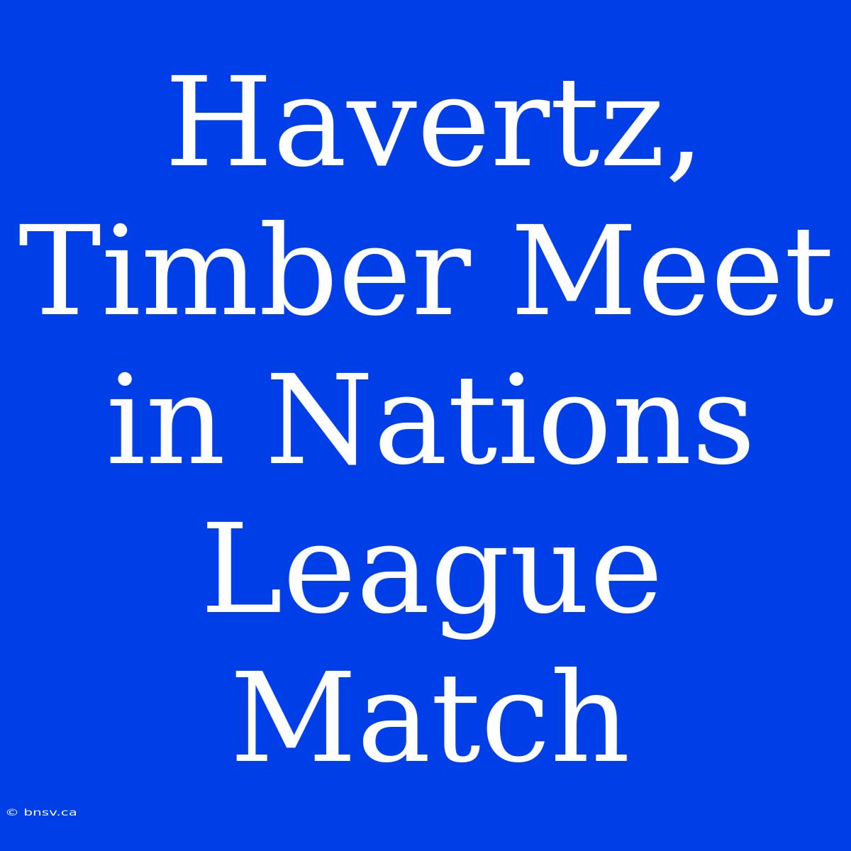 Havertz, Timber Meet In Nations League Match