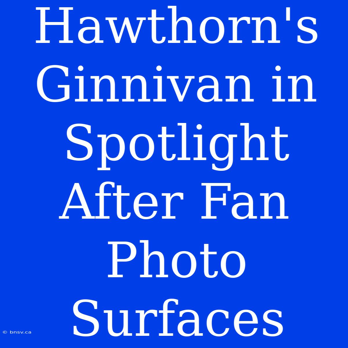 Hawthorn's Ginnivan In Spotlight After Fan Photo Surfaces