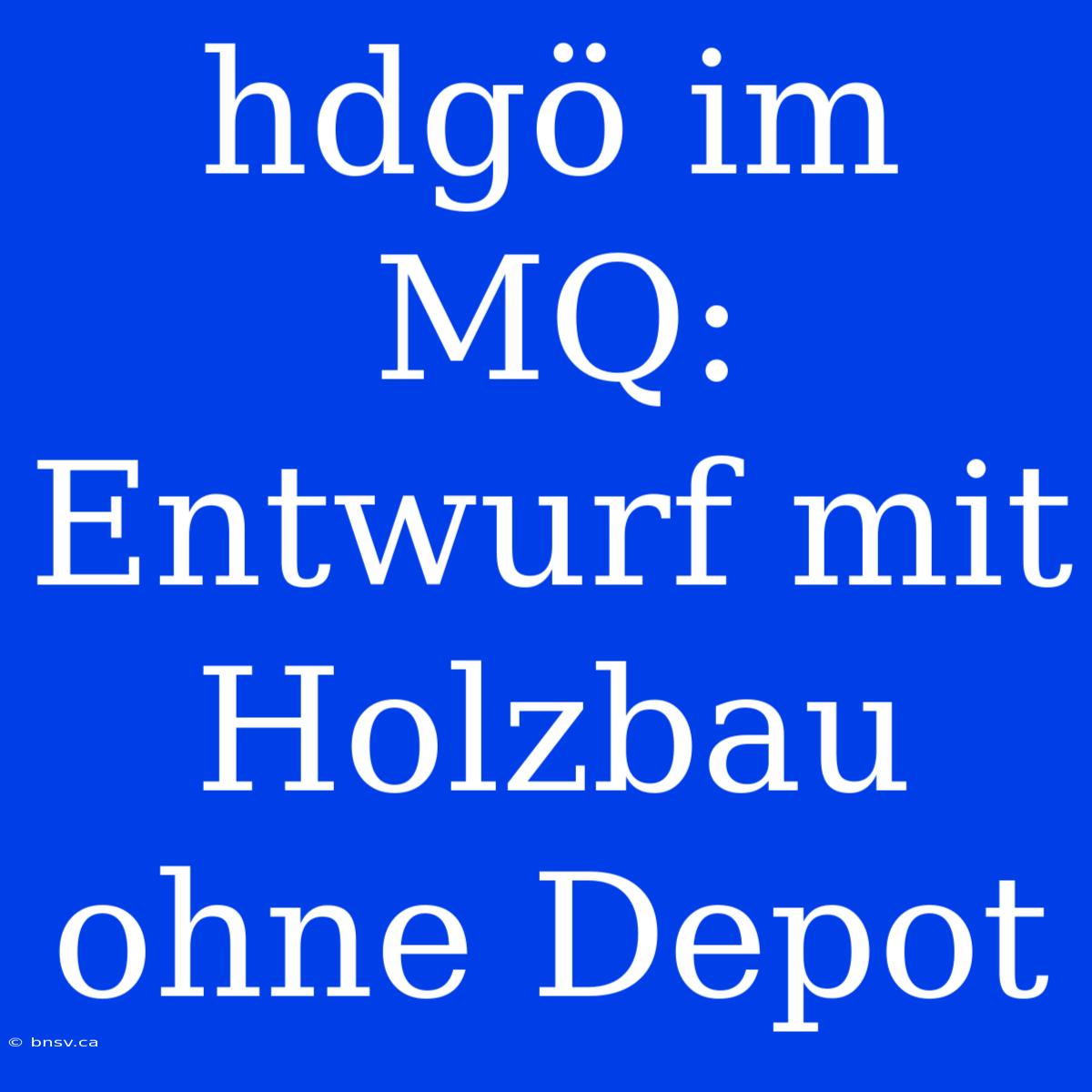 Hdgö Im MQ: Entwurf Mit Holzbau Ohne Depot