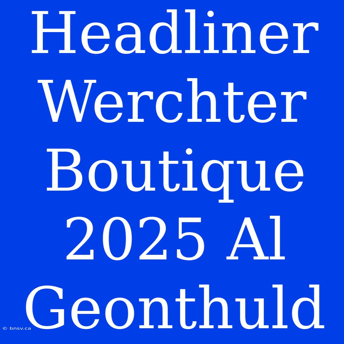 Headliner Werchter Boutique 2025 Al Geonthuld