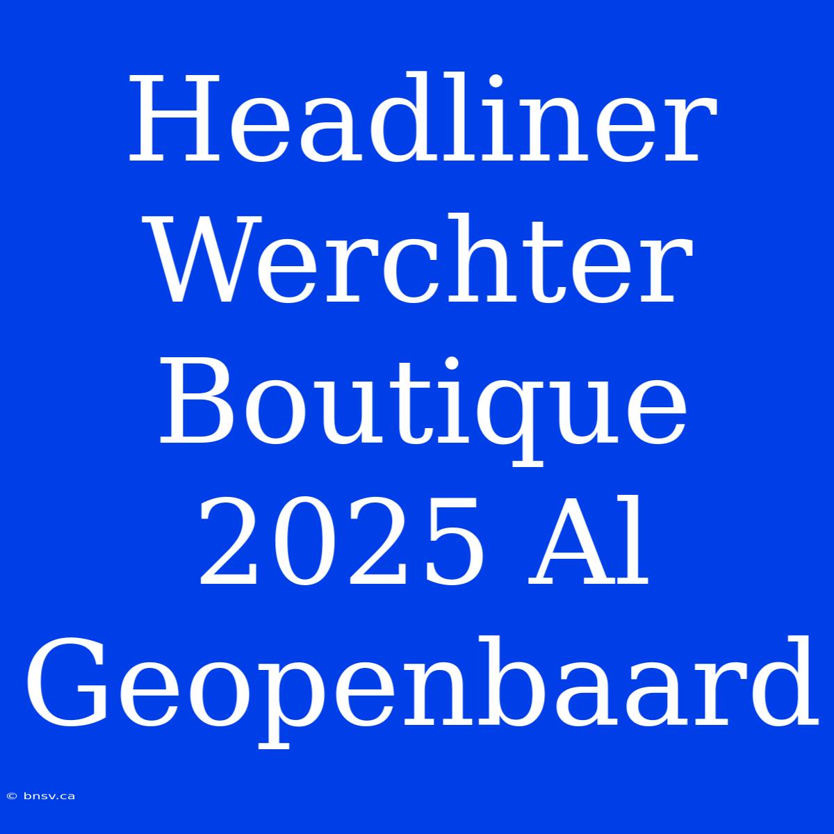 Headliner Werchter Boutique 2025 Al Geopenbaard