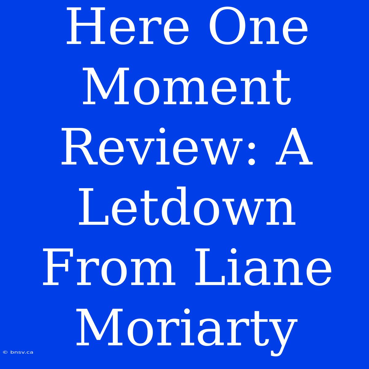 Here One Moment Review: A Letdown From Liane Moriarty