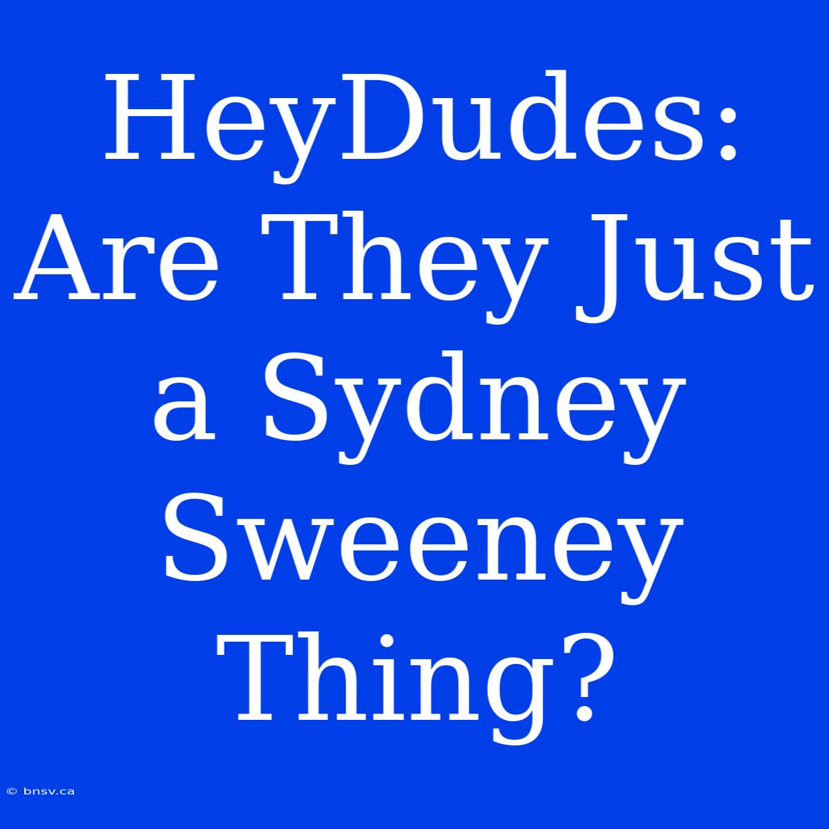 HeyDudes: Are They Just A Sydney Sweeney Thing?