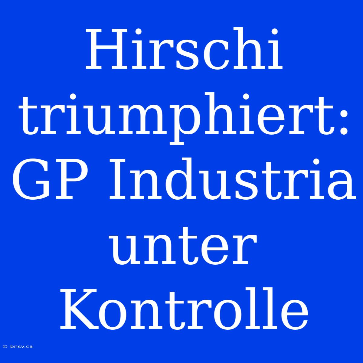 Hirschi Triumphiert: GP Industria Unter Kontrolle