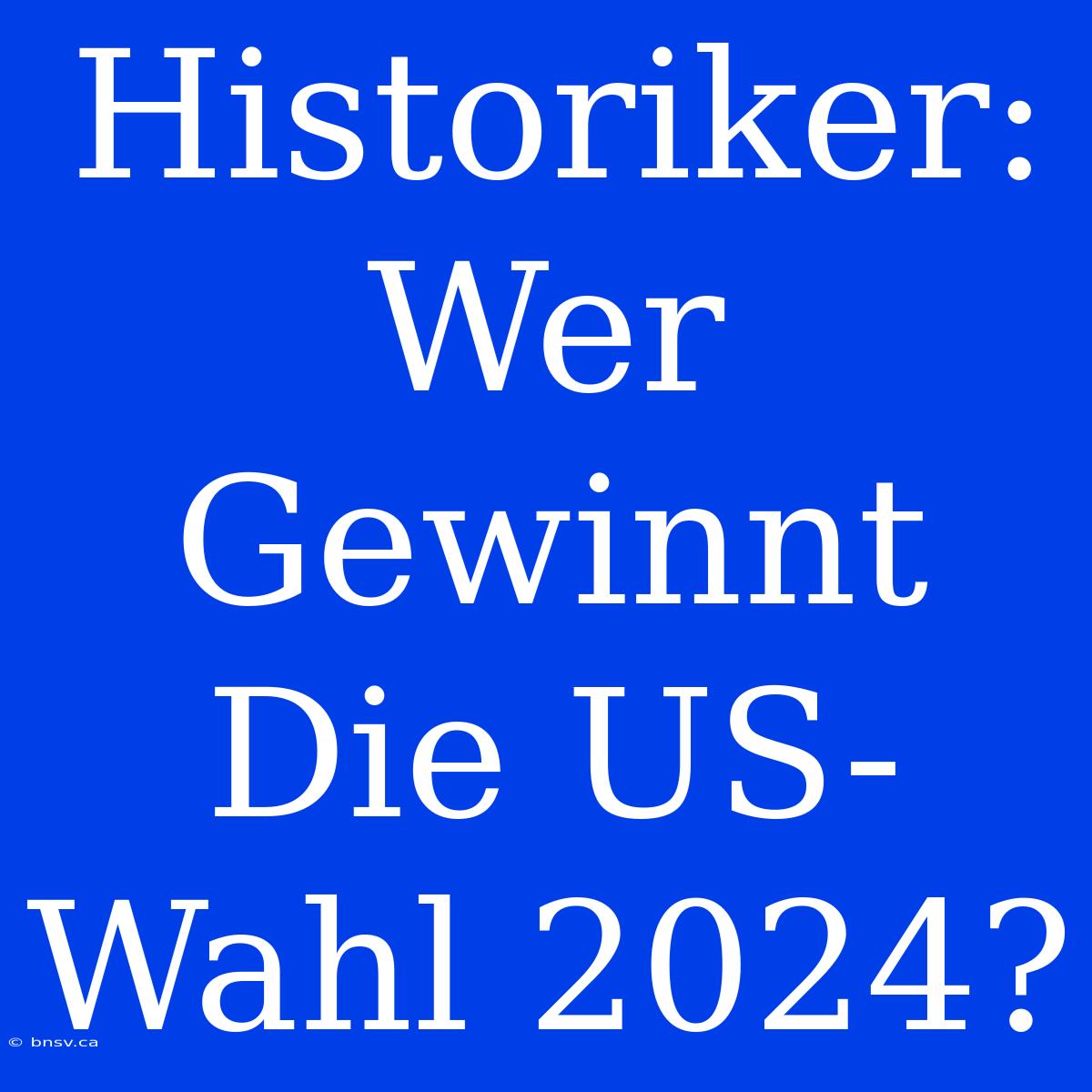 Historiker: Wer Gewinnt Die US-Wahl 2024?