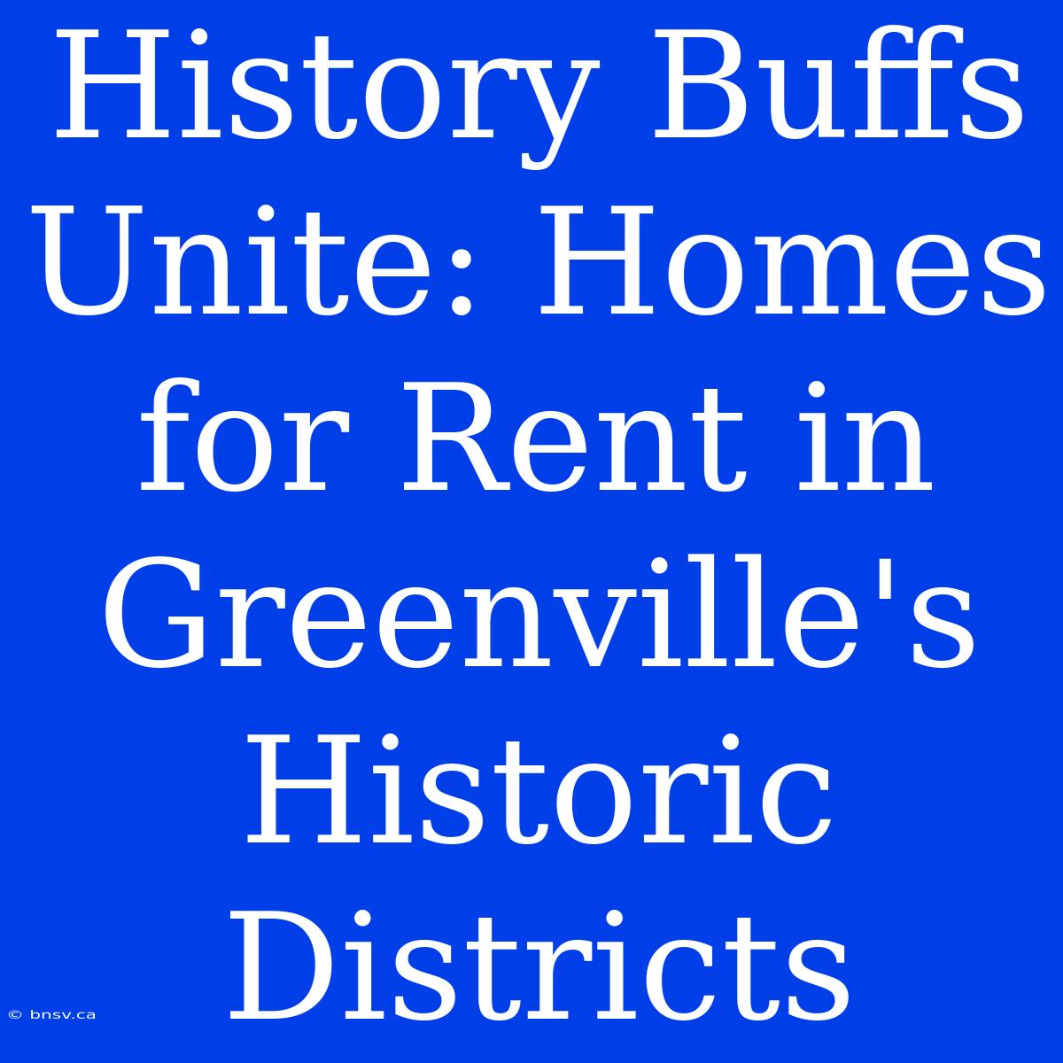 History Buffs Unite: Homes For Rent In Greenville's Historic Districts