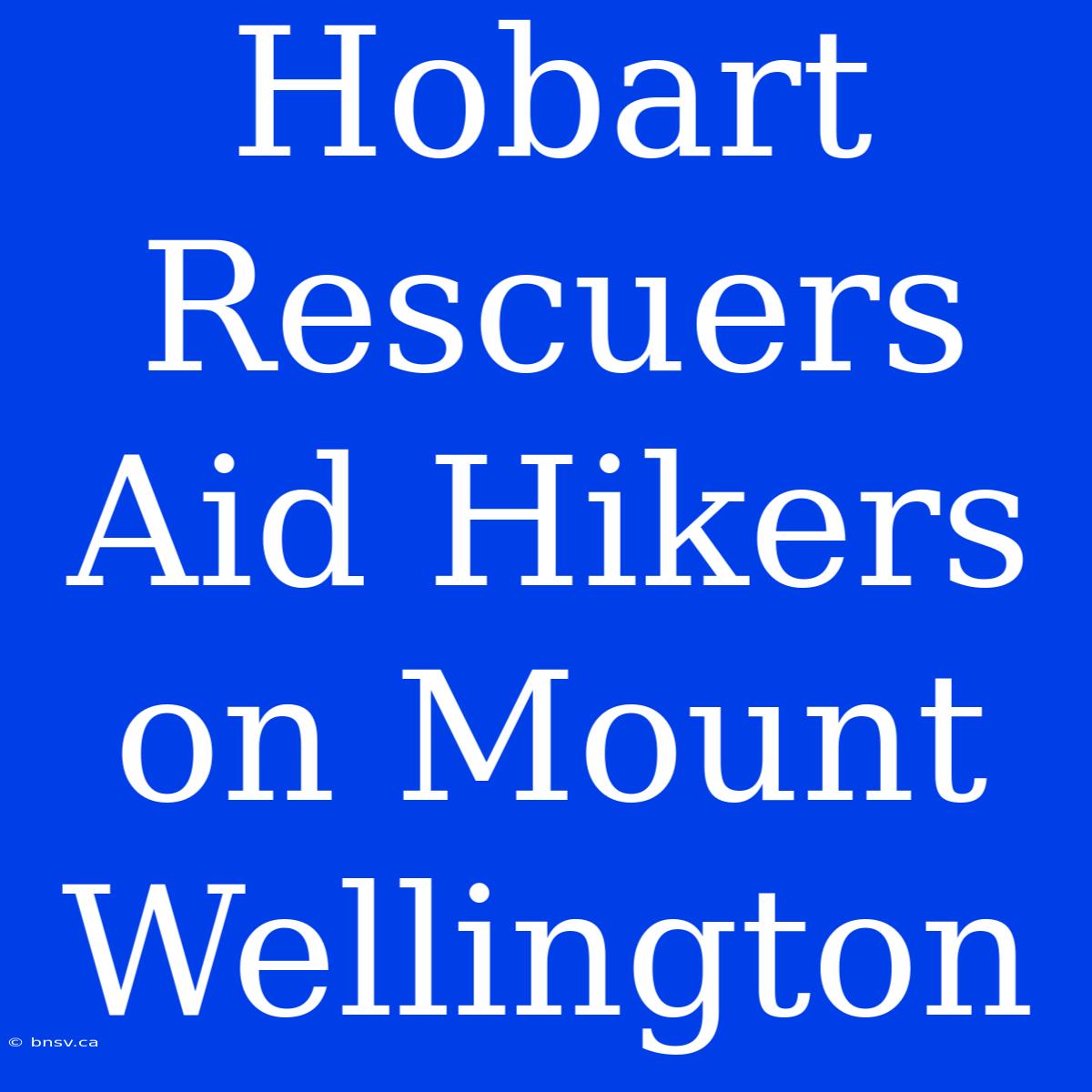 Hobart Rescuers Aid Hikers On Mount Wellington