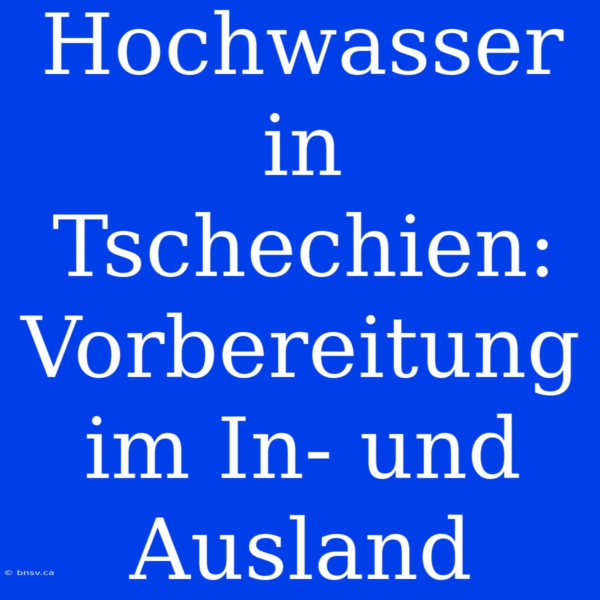 Hochwasser In Tschechien: Vorbereitung Im In- Und Ausland