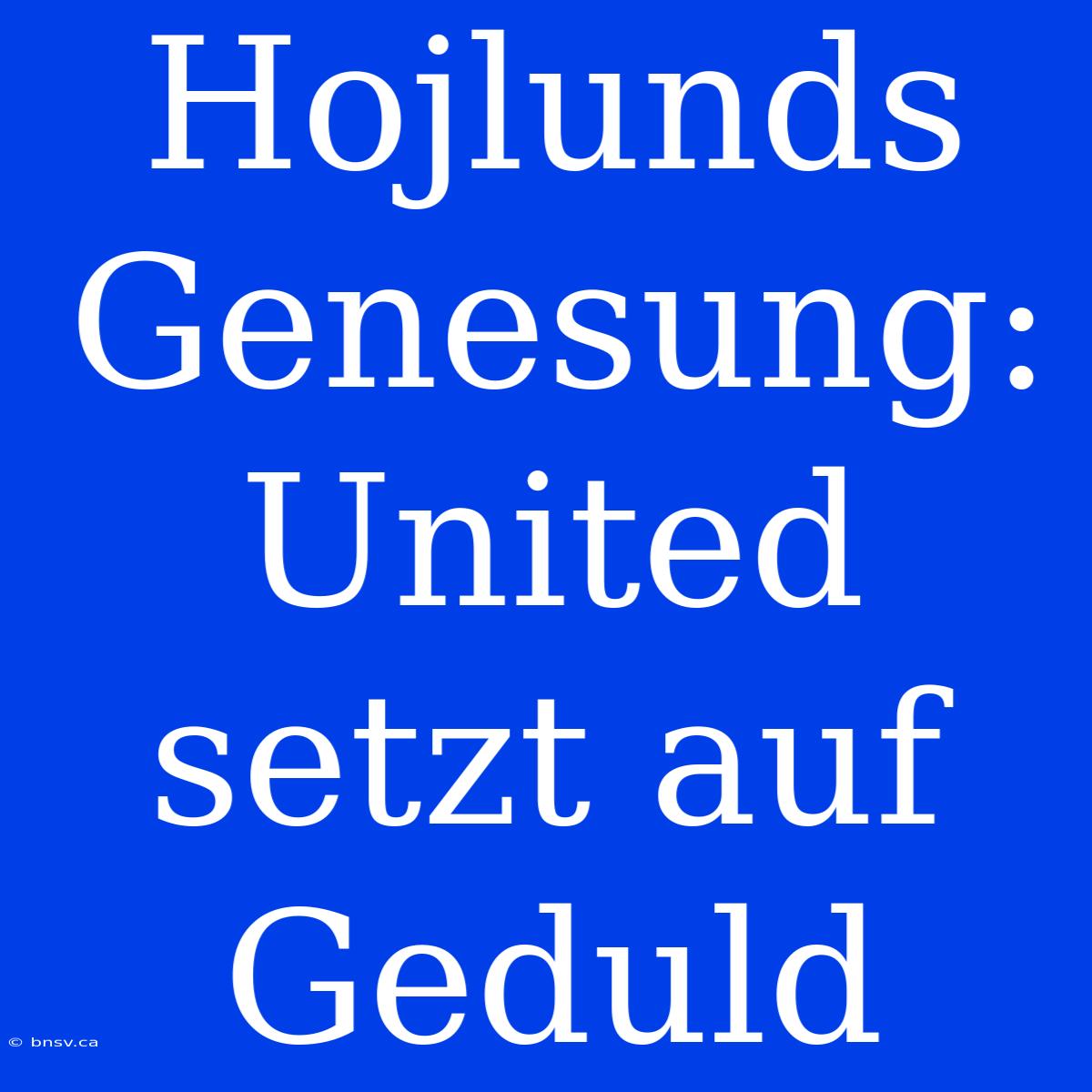 Hojlunds Genesung: United Setzt Auf Geduld