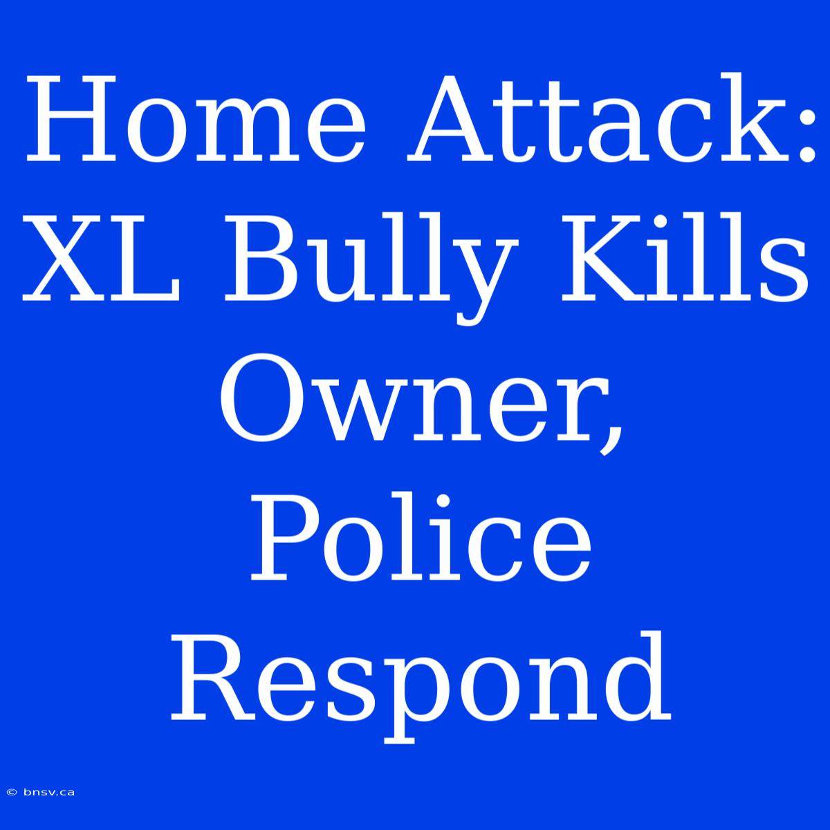 Home Attack: XL Bully Kills Owner, Police Respond