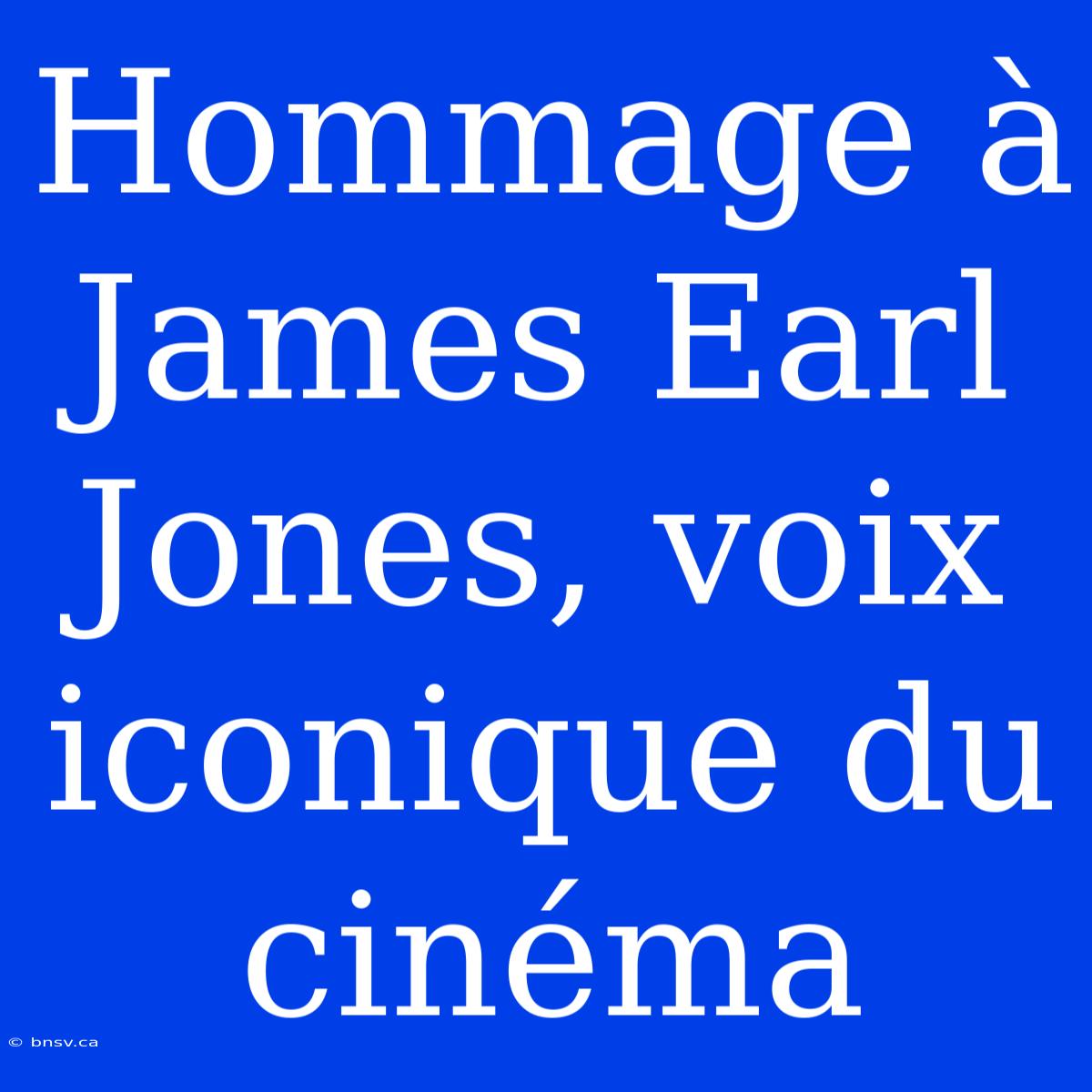 Hommage À James Earl Jones, Voix Iconique Du Cinéma