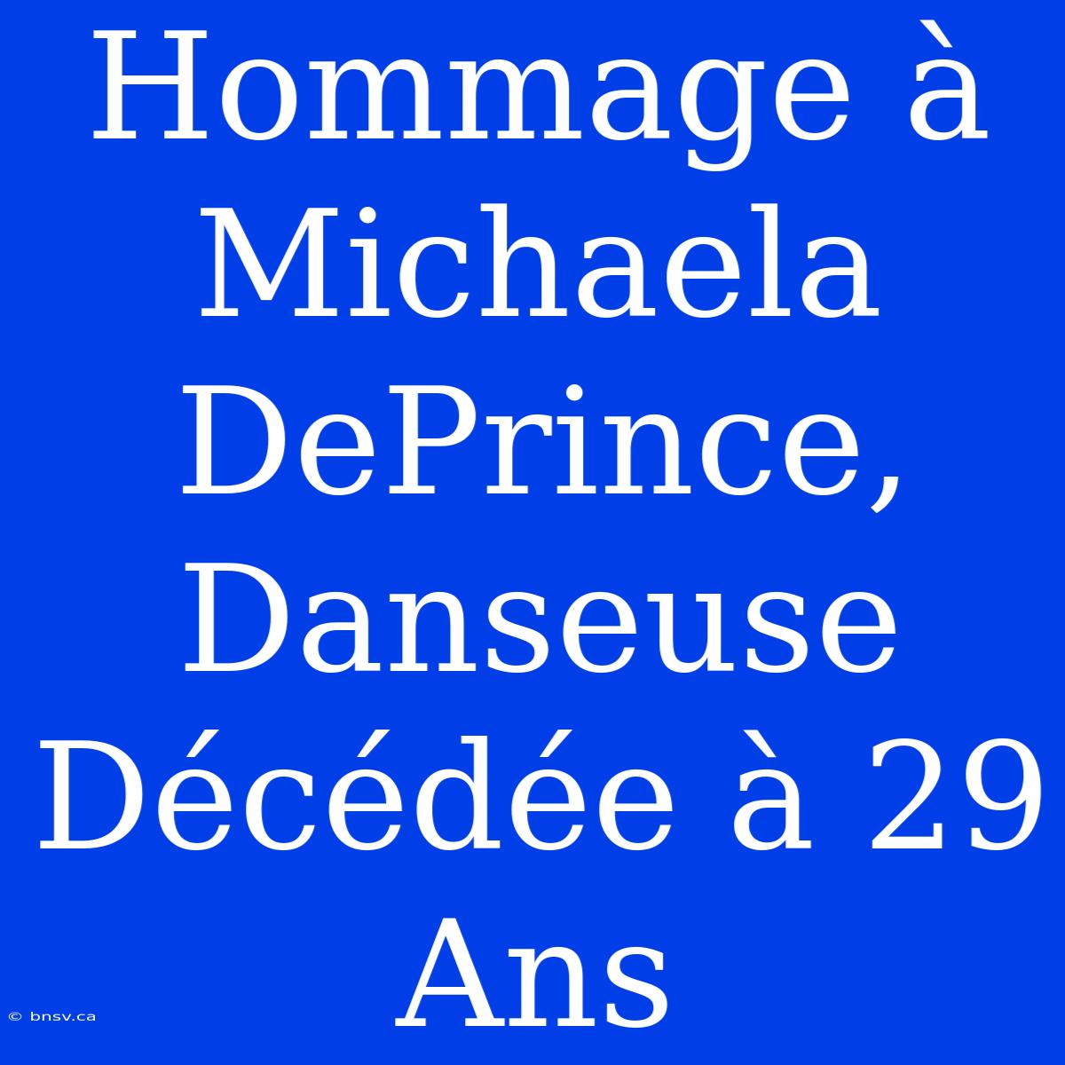 Hommage À Michaela DePrince, Danseuse Décédée À 29 Ans