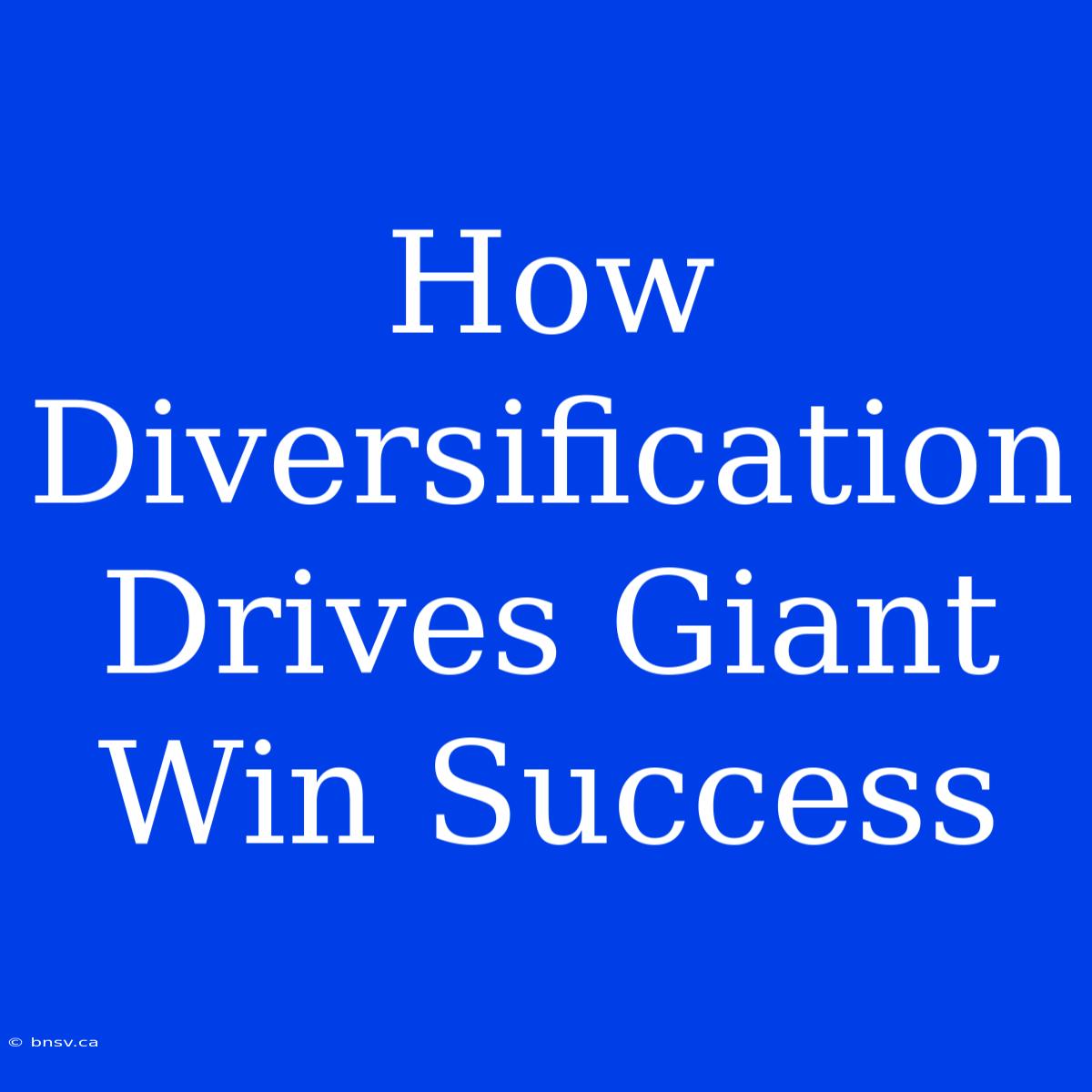 How Diversification Drives Giant Win Success