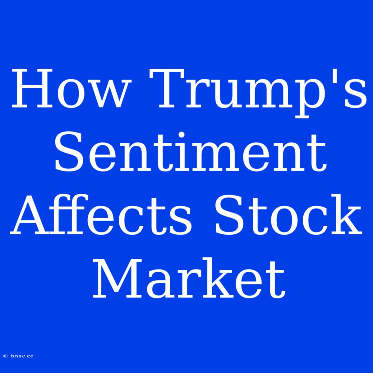 How Trump's Sentiment Affects Stock Market