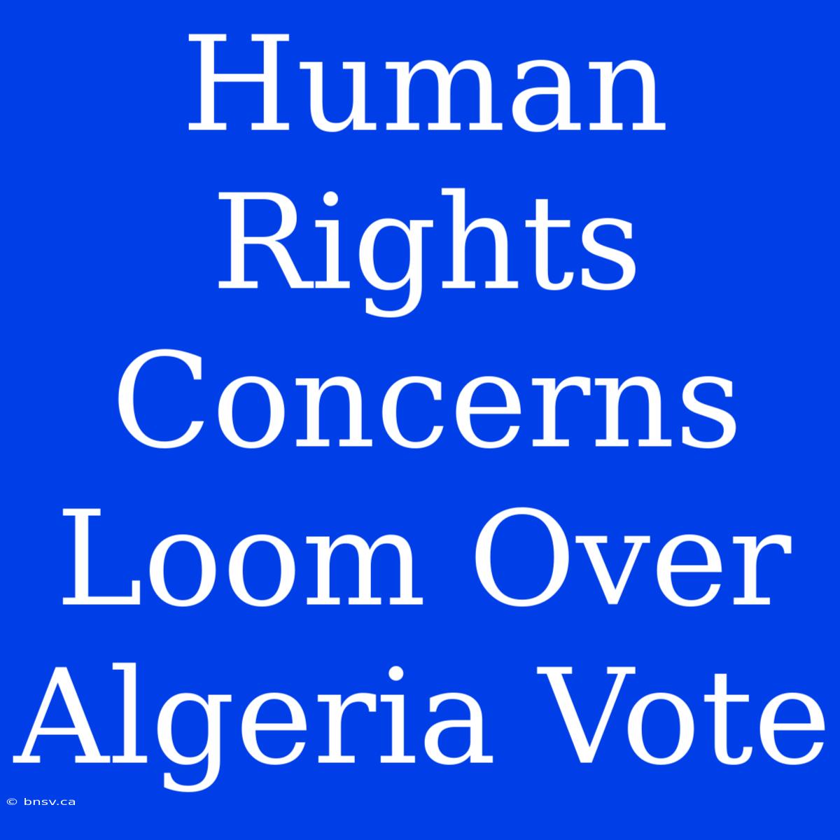 Human Rights Concerns Loom Over Algeria Vote