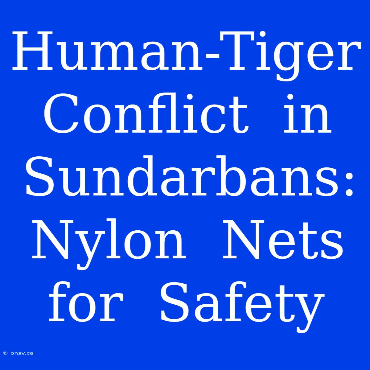 Human-Tiger  Conflict  In  Sundarbans:  Nylon  Nets  For  Safety