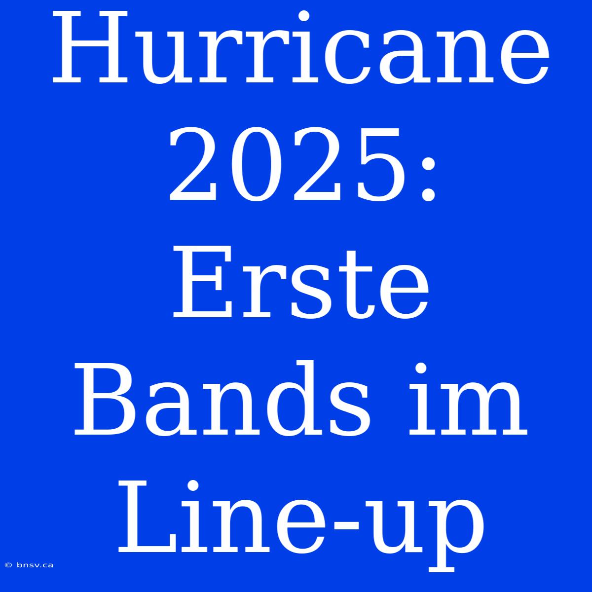 Hurricane 2025: Erste Bands Im Line-up