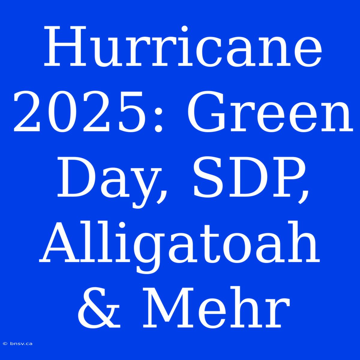 Hurricane 2025: Green Day, SDP, Alligatoah & Mehr