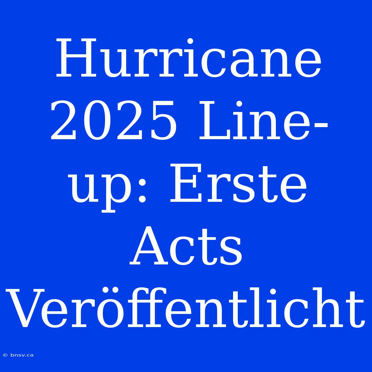 Hurricane 2025 Line-up: Erste Acts Veröffentlicht