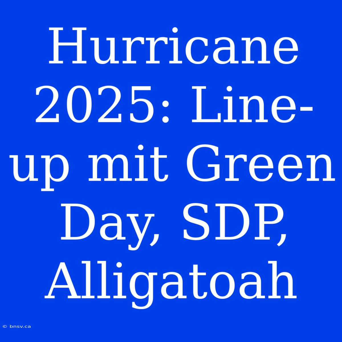 Hurricane 2025: Line-up Mit Green Day, SDP, Alligatoah