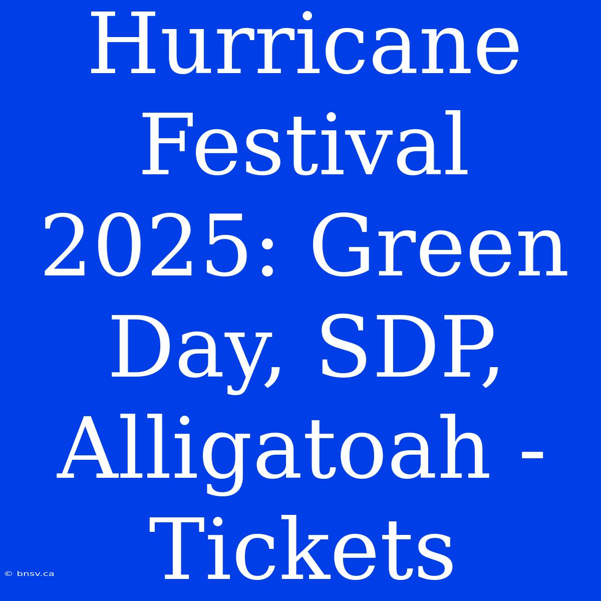 Hurricane Festival 2025: Green Day, SDP, Alligatoah - Tickets