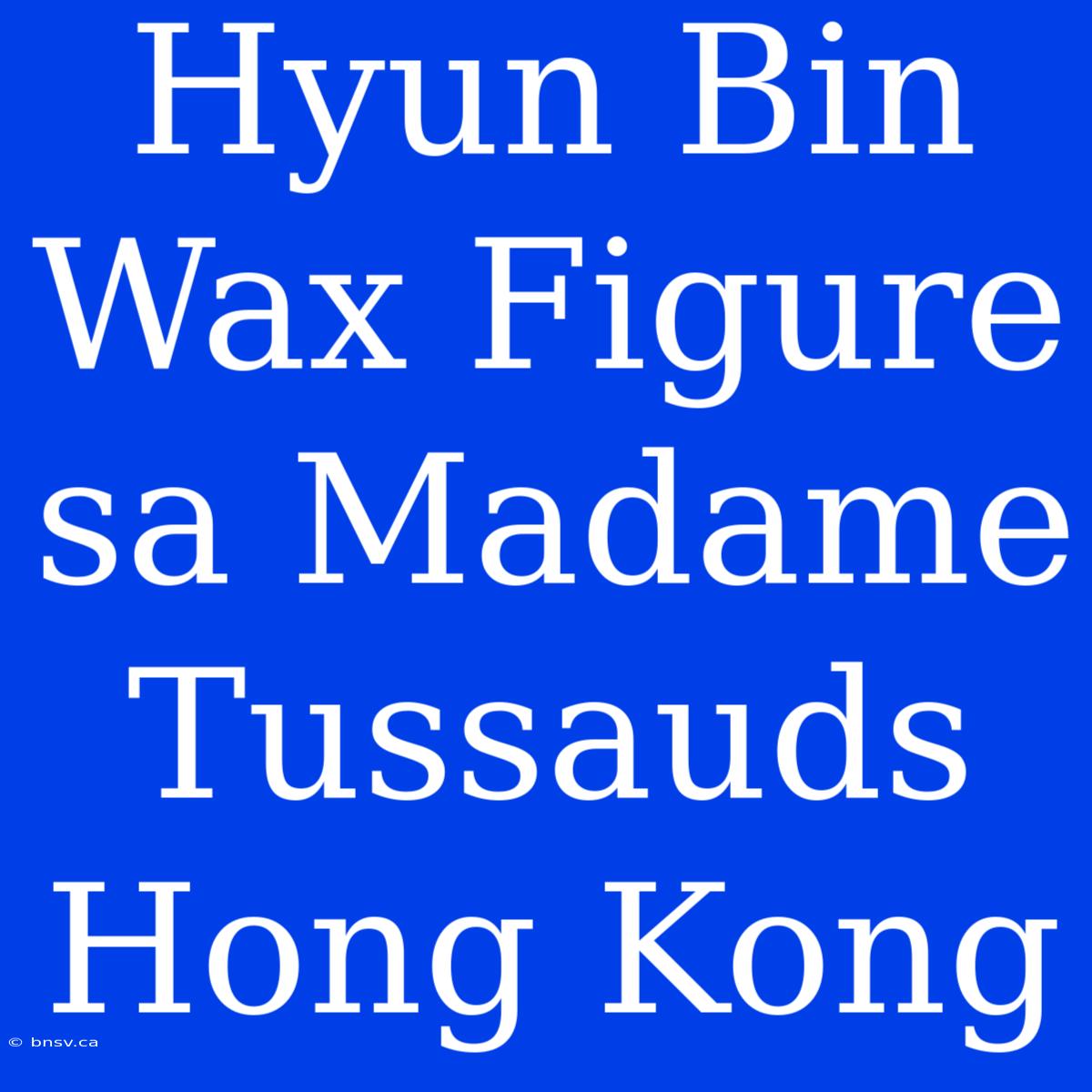 Hyun Bin Wax Figure Sa Madame Tussauds Hong Kong