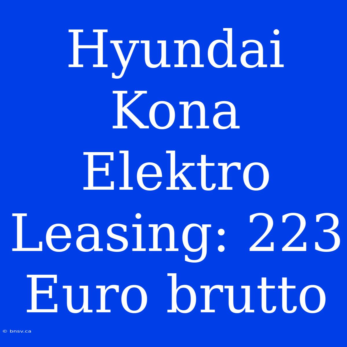 Hyundai Kona Elektro Leasing: 223 Euro Brutto