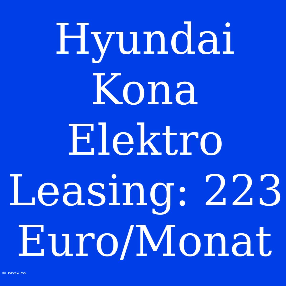 Hyundai Kona Elektro Leasing: 223 Euro/Monat