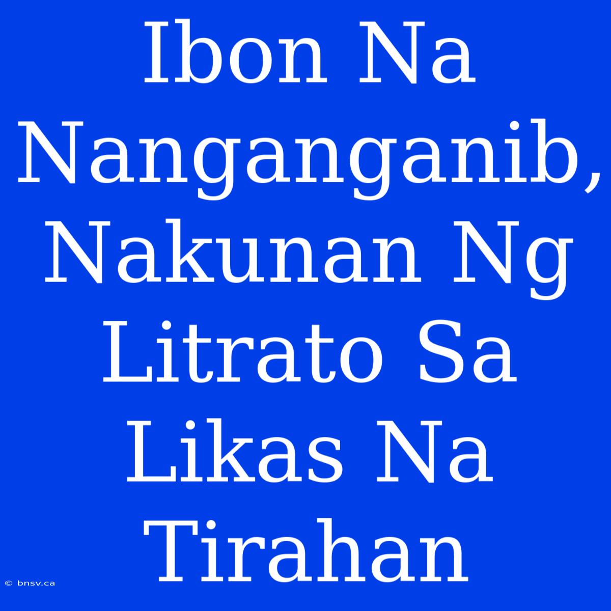 Ibon Na Nanganganib, Nakunan Ng Litrato Sa Likas Na Tirahan