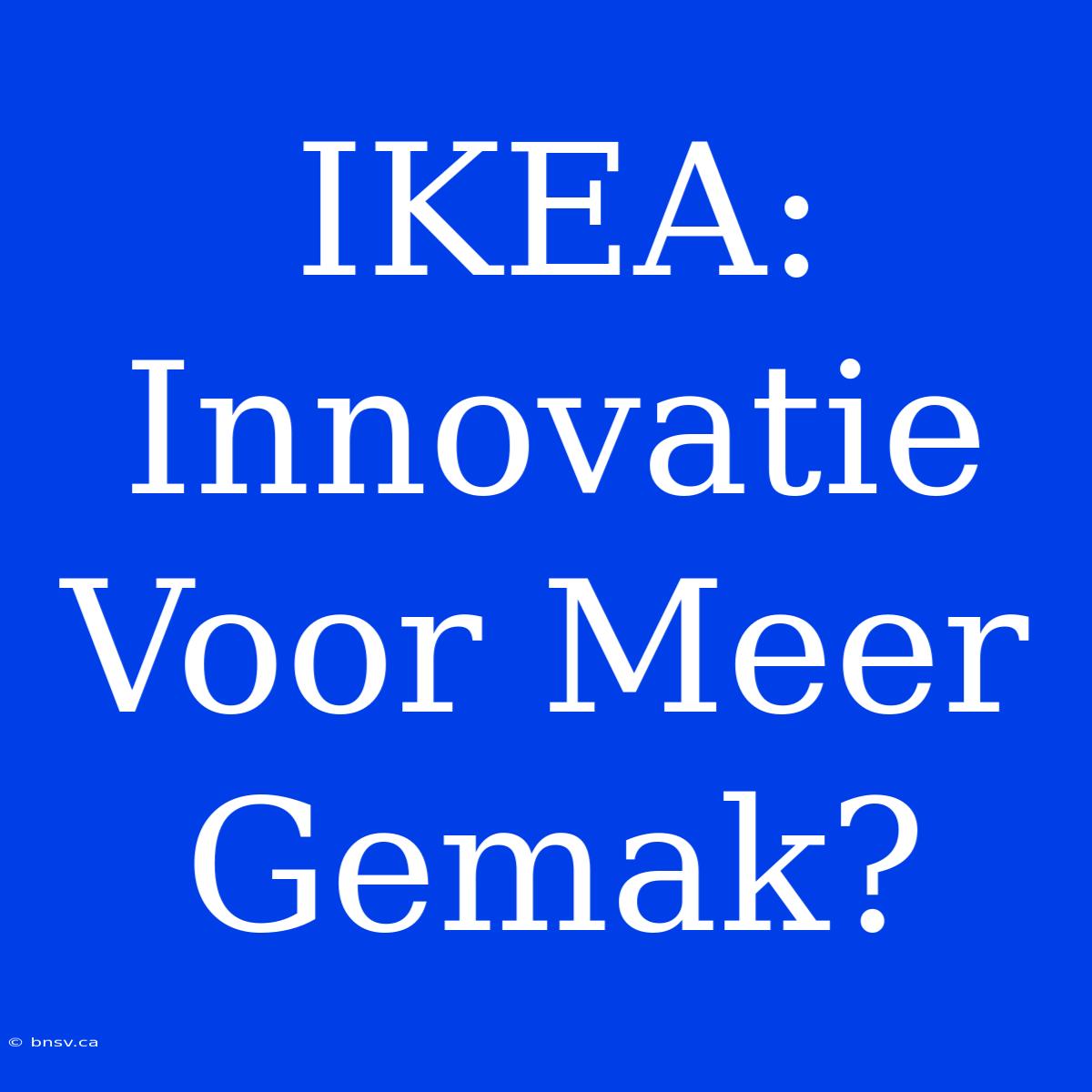 IKEA: Innovatie Voor Meer Gemak?