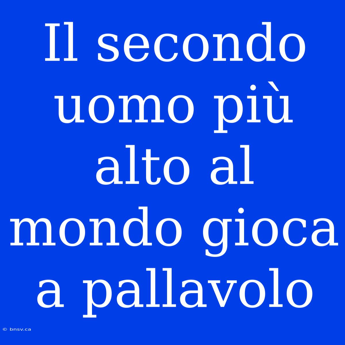 Il Secondo Uomo Più Alto Al Mondo Gioca A Pallavolo