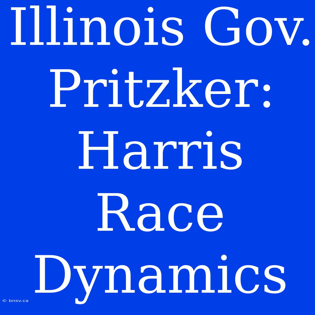 Illinois Gov. Pritzker: Harris Race Dynamics