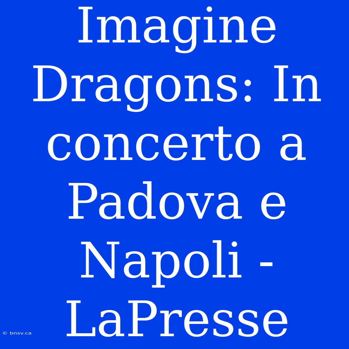 Imagine Dragons: In Concerto A Padova E Napoli - LaPresse