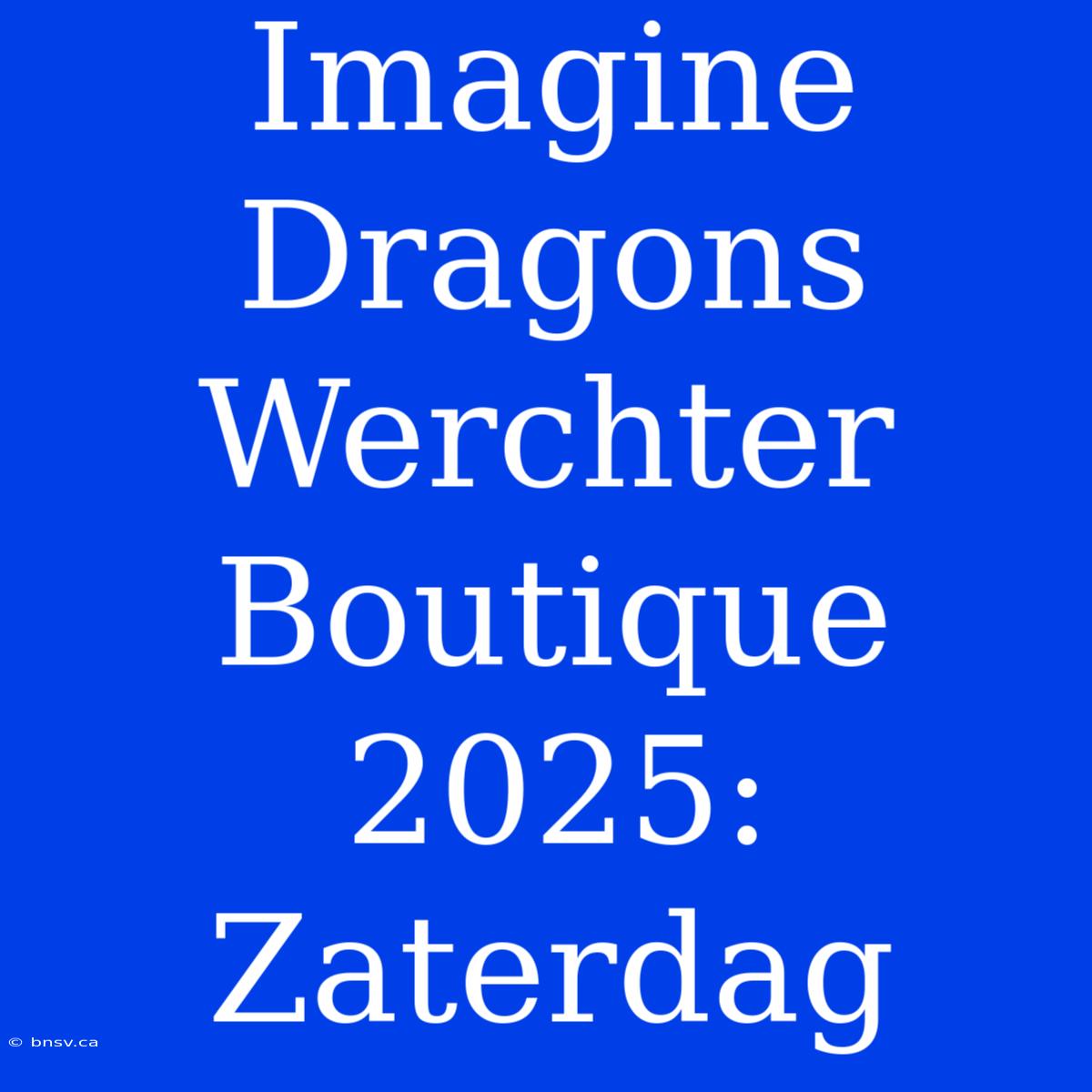 Imagine Dragons Werchter Boutique 2025: Zaterdag