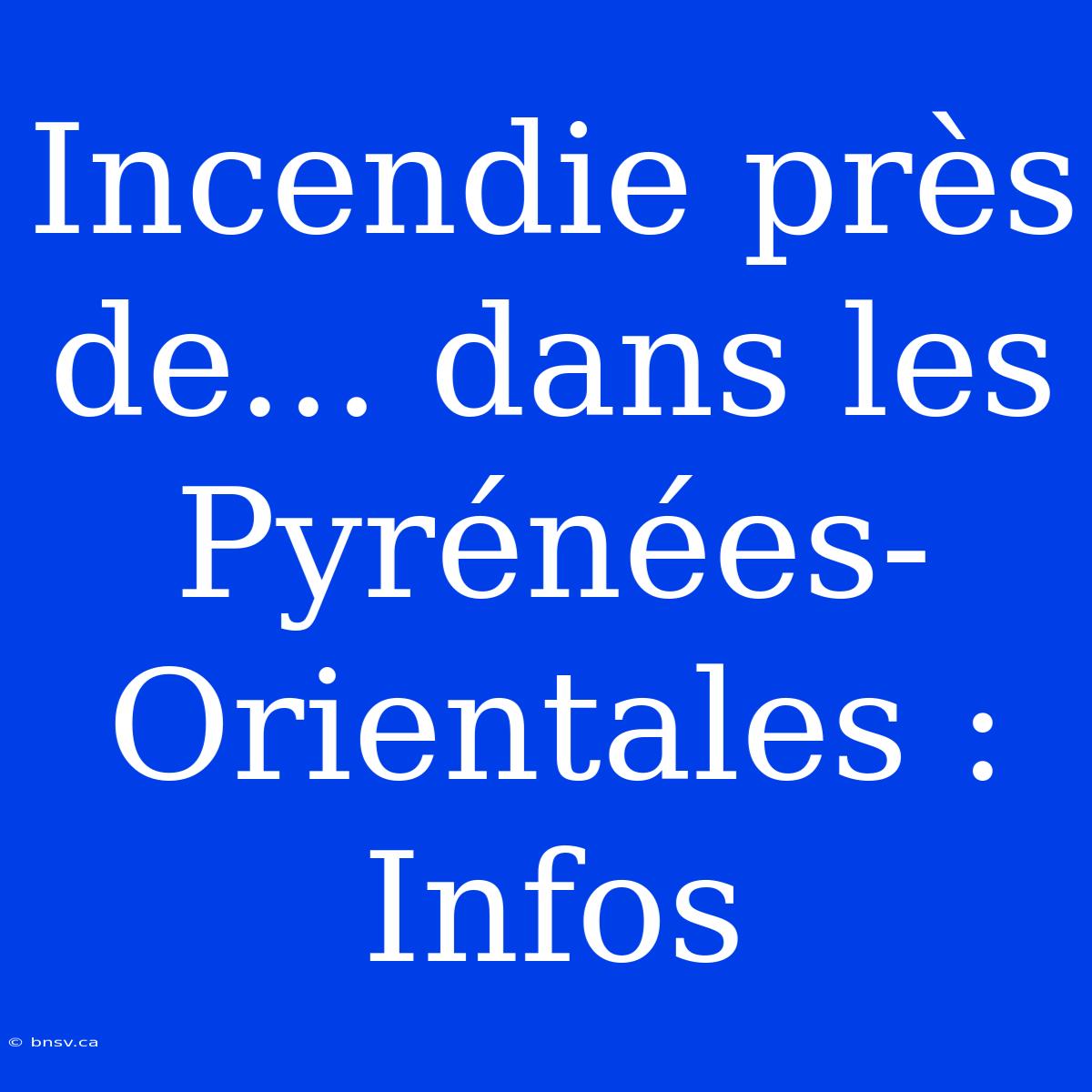 Incendie Près De... Dans Les Pyrénées-Orientales : Infos