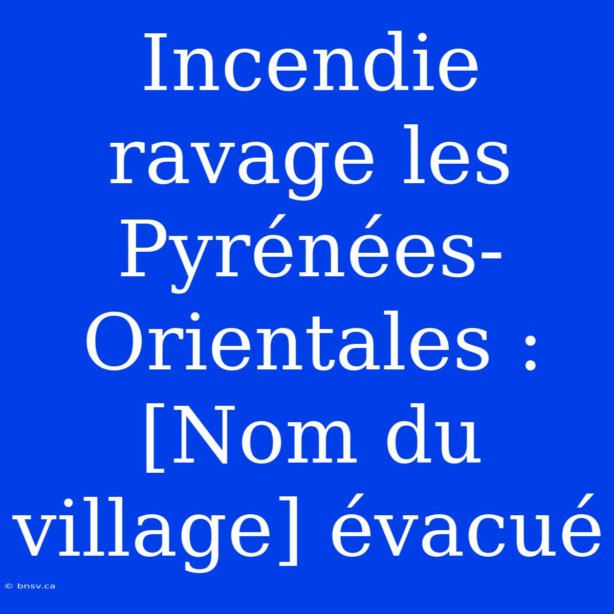 Incendie Ravage Les Pyrénées-Orientales : [Nom Du Village] Évacué