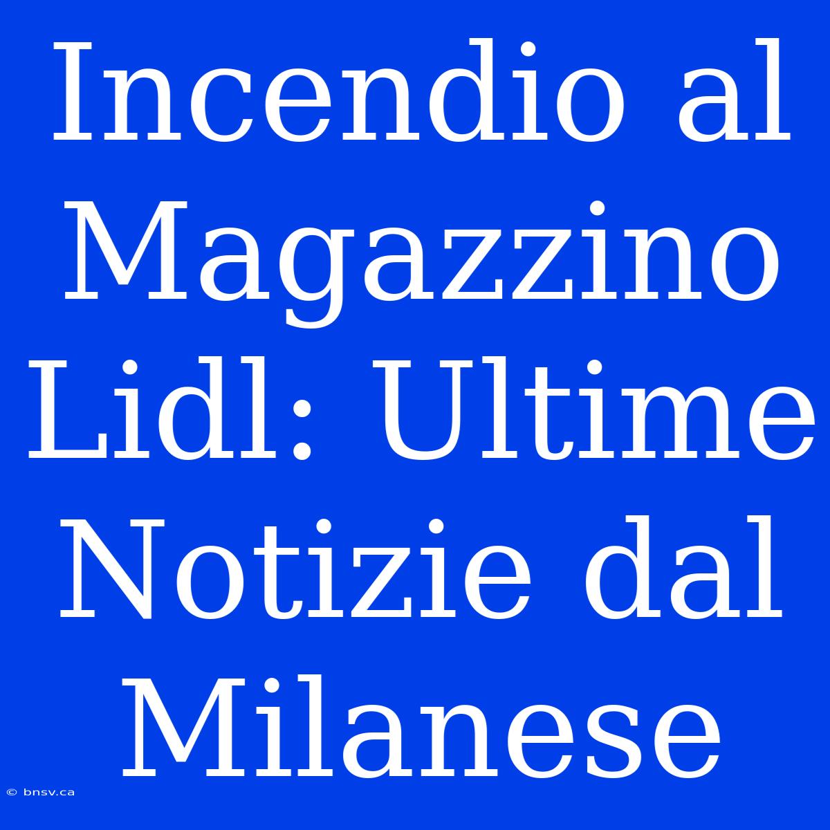 Incendio Al Magazzino Lidl: Ultime Notizie Dal Milanese