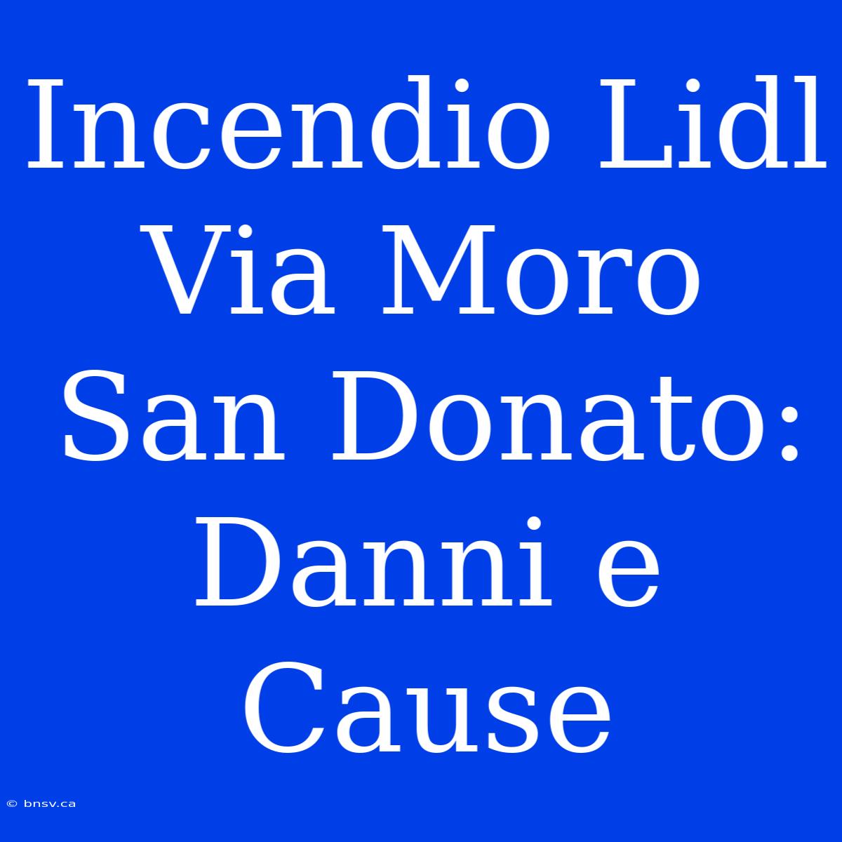 Incendio Lidl Via Moro San Donato: Danni E Cause