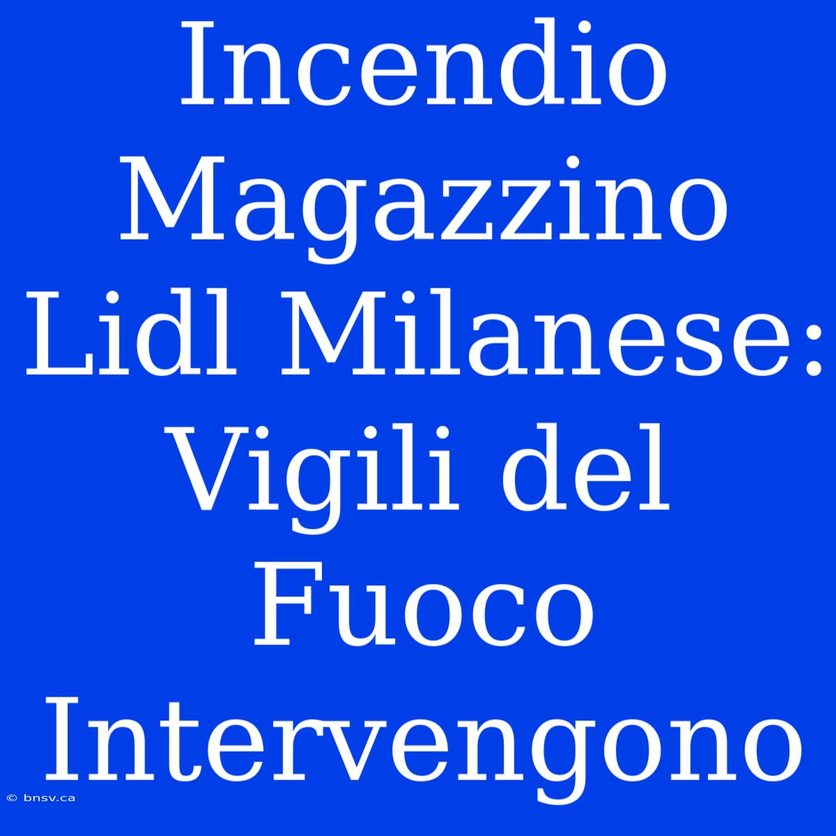 Incendio Magazzino Lidl Milanese: Vigili Del Fuoco Intervengono