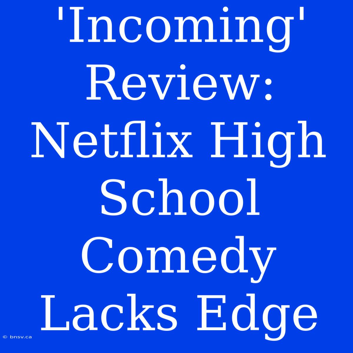 'Incoming' Review: Netflix High School Comedy Lacks Edge