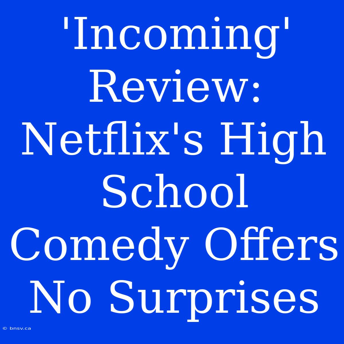 'Incoming' Review: Netflix's High School Comedy Offers No Surprises